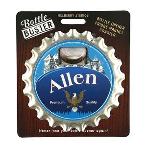 Allen Bottle Buster Bottle Opener Fridge Magnet Coaster Pre-Personalized